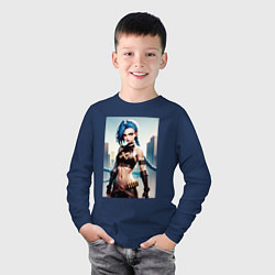 Лонгслив хлопковый детский JINX Arcane League Of Legends, цвет: тёмно-синий — фото 2