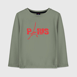 Лонгслив хлопковый детский Paris love, цвет: авокадо