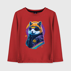 Лонгслив хлопковый детский Крипто хомяк, цвет: красный