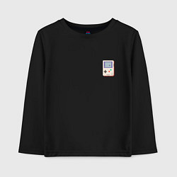 Лонгслив хлопковый детский Игровая консоль Геймбой - мини, цвет: черный