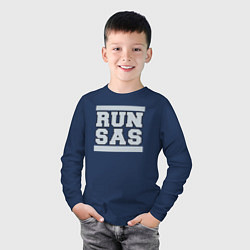 Лонгслив хлопковый детский Run San Antonio Spurs, цвет: тёмно-синий — фото 2