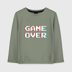 Детский лонгслив Пиксельный глитч game over