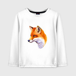 Лонгслив хлопковый детский Лисичка красавица, цвет: белый