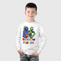 Лонгслив хлопковый детский Радужные друзья игра, цвет: белый — фото 2