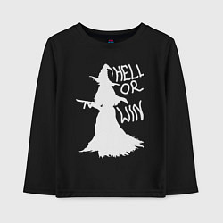 Детский лонгслив Hell or win white