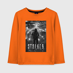 Лонгслив хлопковый детский Stalker thunderstorm, цвет: оранжевый