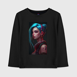 Лонгслив хлопковый детский Jinx art Arcane League of Legends, цвет: черный