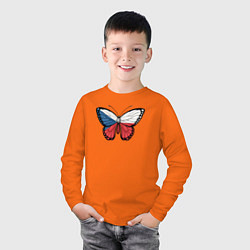 Лонгслив хлопковый детский Чехия бабочка, цвет: оранжевый — фото 2