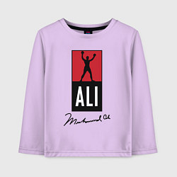 Лонгслив хлопковый детский Muhammad Ali boxer, цвет: лаванда