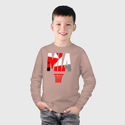 Лонгслив хлопковый детский Miami buckets, цвет: пыльно-розовый — фото 2