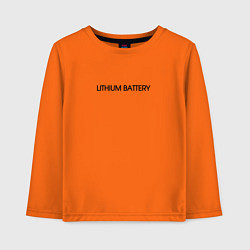 Лонгслив хлопковый детский Lithium Battery, цвет: оранжевый