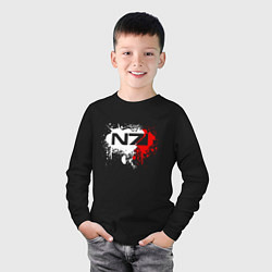 Лонгслив хлопковый детский Mass Effect N7 - shooter - logo, цвет: черный — фото 2