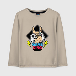 Лонгслив хлопковый детский Король игры, цвет: миндальный