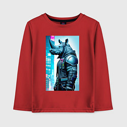 Детский лонгслив Rhino - cyberpunk - neural network