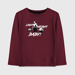 Лонгслив хлопковый детский Yeah buddy light weight, цвет: меланж-бордовый