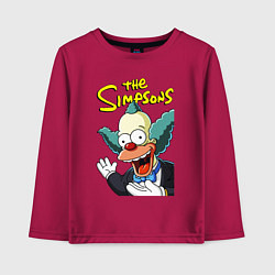 Лонгслив хлопковый детский Krusty the clown, цвет: маджента