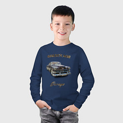 Лонгслив хлопковый детский Классический автомобиль Chevrolet Bel Air, цвет: тёмно-синий — фото 2