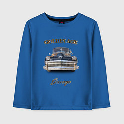 Лонгслив хлопковый детский Классический автомобиль Chrysler New Yorker, цвет: синий