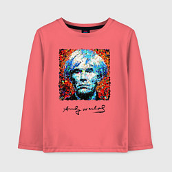 Лонгслив хлопковый детский Andy Warhol - celebrity, цвет: коралловый