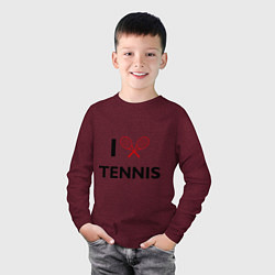 Лонгслив хлопковый детский I Love Tennis, цвет: меланж-бордовый — фото 2