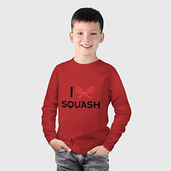 Лонгслив хлопковый детский I Love Squash, цвет: красный — фото 2