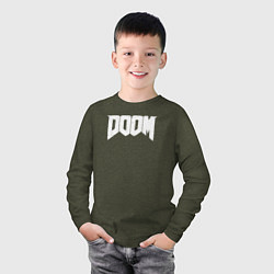 Лонгслив хлопковый детский Doom nightmare mode, цвет: меланж-хаки — фото 2