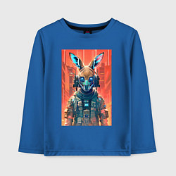 Детский лонгслив Кенга - киберпанк - нейросеть