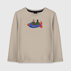 Лонгслив хлопковый детский Ким Чен Ын и Биг Смоук, цвет: миндальный