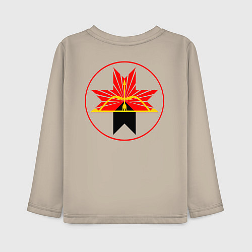 Детский лонгслив Завьяловский район / Миндальный – фото 2