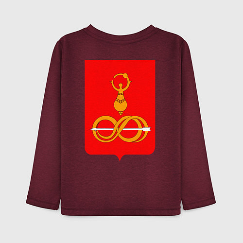 Детский лонгслив Дебесский район / Меланж-бордовый – фото 2
