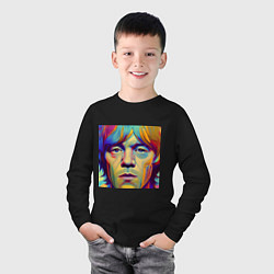 Лонгслив хлопковый детский Brian Jones Digital Portret, цвет: черный — фото 2