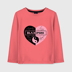 Лонгслив хлопковый детский Blackpink сердце, цвет: коралловый