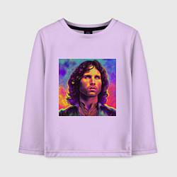 Лонгслив хлопковый детский Jim Morrison Strange colors Art, цвет: лаванда