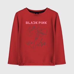 Лонгслив хлопковый детский Blackpink автограф, цвет: красный