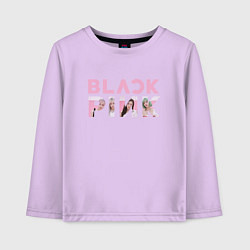 Лонгслив хлопковый детский Blackpink logo Jisoo Lisa Jennie Rose, цвет: лаванда