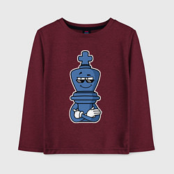 Лонгслив хлопковый детский Шахматный король InChess, цвет: меланж-бордовый