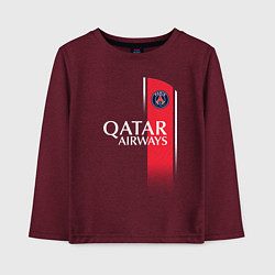 Лонгслив хлопковый детский Килиан Мбаппе форма ФК ПСЖ 2324 домашняя, цвет: меланж-бордовый