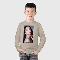 Лонгслив хлопковый детский Kim Jisoo, цвет: миндальный — фото 2