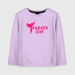 Лонгслив хлопковый детский Girl karate, цвет: лаванда