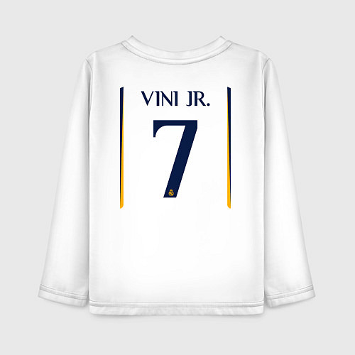 Детский лонгслив Винисиус Жуниор ФК Реал Мадрид форма 2324 домашняя / Белый – фото 2