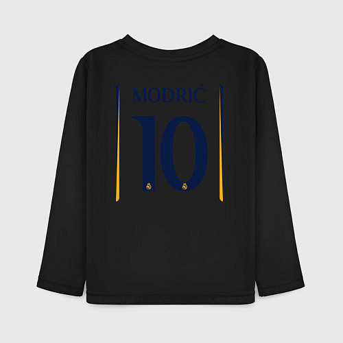 Детский лонгслив Лука Модрич ФК Реал Мадрид форма 2324 домашняя / Черный – фото 2