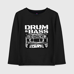 Лонгслив хлопковый детский Dnb oldschool, цвет: черный