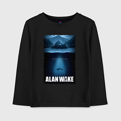 Лонгслив хлопковый детский История Алана Вейка, цвет: черный