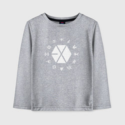 Лонгслив хлопковый детский Logo EXO, цвет: меланж