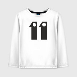 Лонгслив хлопковый детский Number 011, цвет: белый