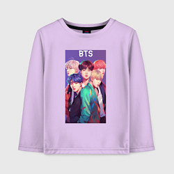 Лонгслив хлопковый детский Anime BTS style, цвет: лаванда