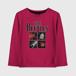 Лонгслив хлопковый детский Beetles, цвет: маджента