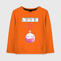 Лонгслив хлопковый детский Химия любви - для нее, цвет: оранжевый