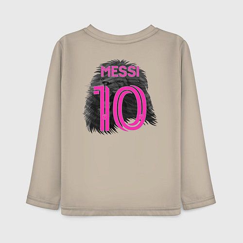 Детский лонгслив Лионель Месси Интер Майами 10 / Миндальный – фото 2