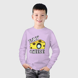 Лонгслив хлопковый детский Say cheese, цвет: лаванда — фото 2